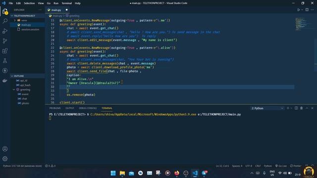 Alive Command | Make Your Own Telegram UserBot Using Telethon | P-4 | Telethon Bots смотреть онлайн