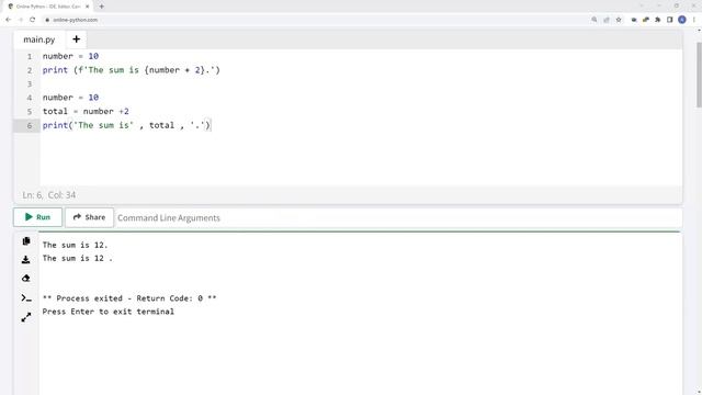 Formatting using f-string in Python смотреть онлайн