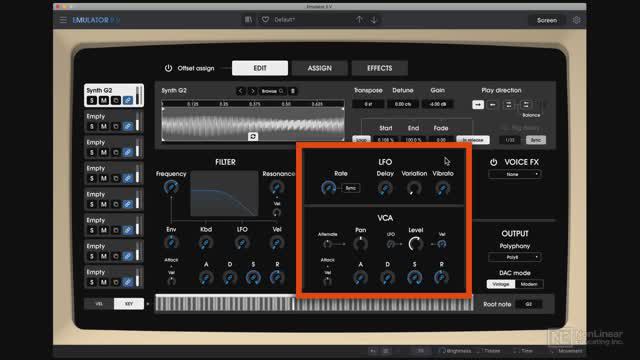 16. Edit Section - LFO & VCA