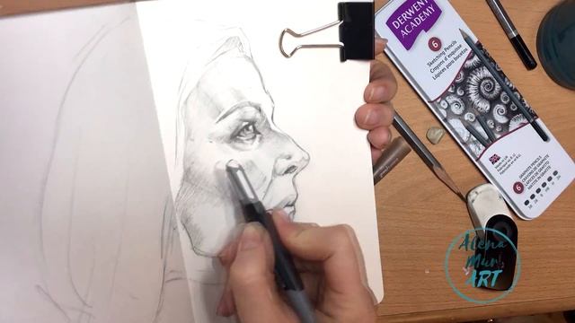 Fast Sketch | PORTRAIT in pencil | ПОРТРЕТ В КАРАНДАШЕ СКЕТЧБУК смотреть онлайн