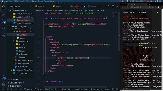 07. Proyecto2, Tarjeta de producto. React Curso Básico смотреть онлайн