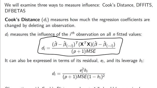 Multiple Linear Regression: Outlier, Leverage, and Influential Points смотреть онлайн