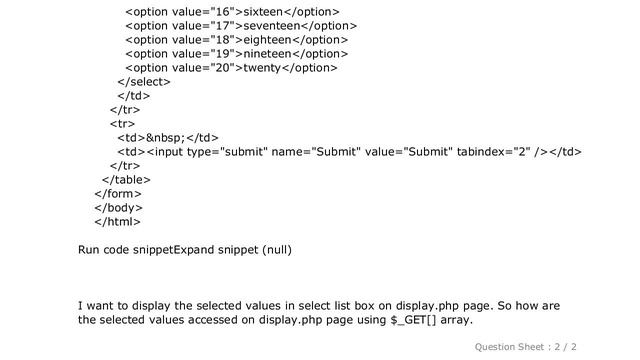 PHP : How to get multiple selected values of select box in php? смотреть онлайн