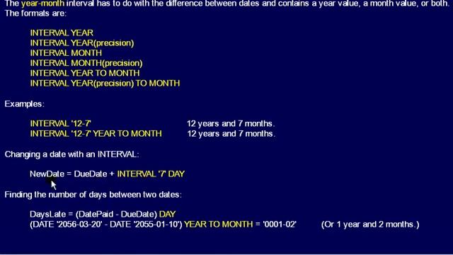 SQL 058 Data Types, Time Interval Data, Year-Month Intervals смотреть онлайн