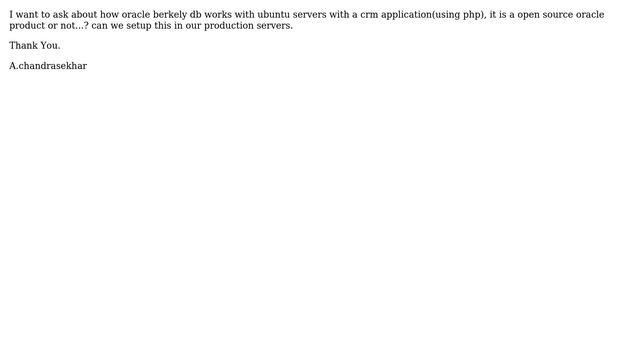 Ubuntu supports Oracle Berkely DB........? смотреть онлайн