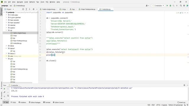 9 - Python ile MS-SQL Python ile count sum min max avg Fonksiyonları смотреть онлайн