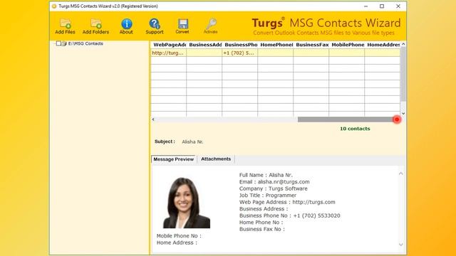 Turgs MSG Contacts Wizard - Convert MSG to vCard or CSV using MSG contacts converter смотреть онлайн