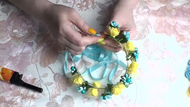 Ободок Канзаши / Обруч своими руками / Украшение для волос