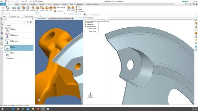 Delete Face & Angular Dimensioning in NX Synchronous Modeling смотреть онлайн