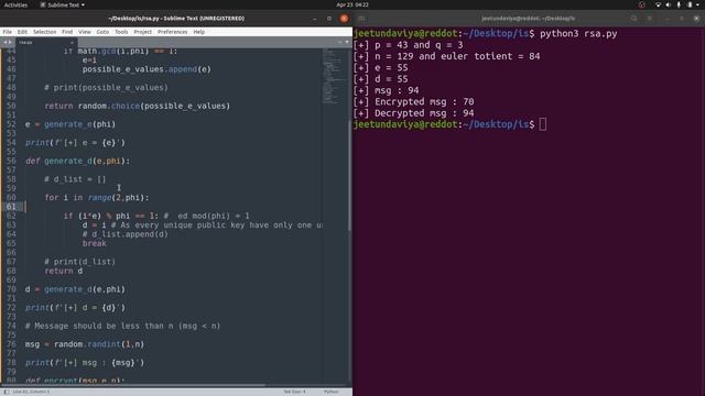 RSA Explaied with code in python смотреть онлайн