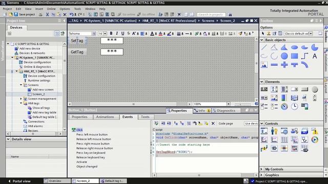 #2 C SCRIPT WINCC PROFESSIONAL IN TIA PORTAL - GETTAG & SETTAG смотреть онлайн