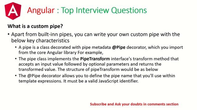 Angular Pipes - Interview Questions and Answers 2020 | Part 4 смотреть онлайн