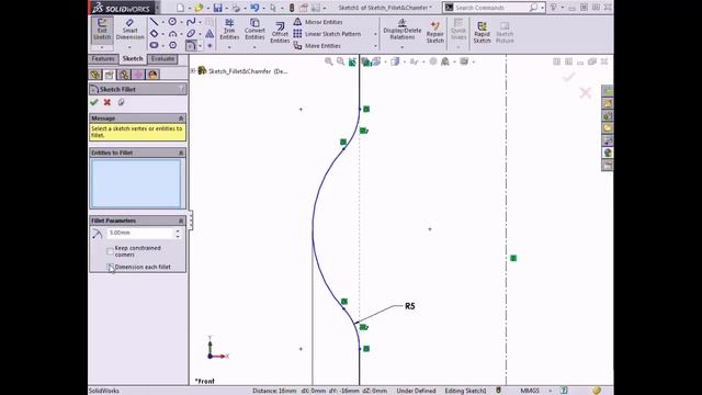 Solidworks tutorial - sketch fillet chamfer in solidworks смотреть онлайн