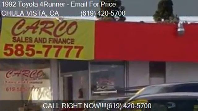 1992 Toyota 4Runner SR5 V6 4dr 4WD SUV For Sale In CHULA VIS