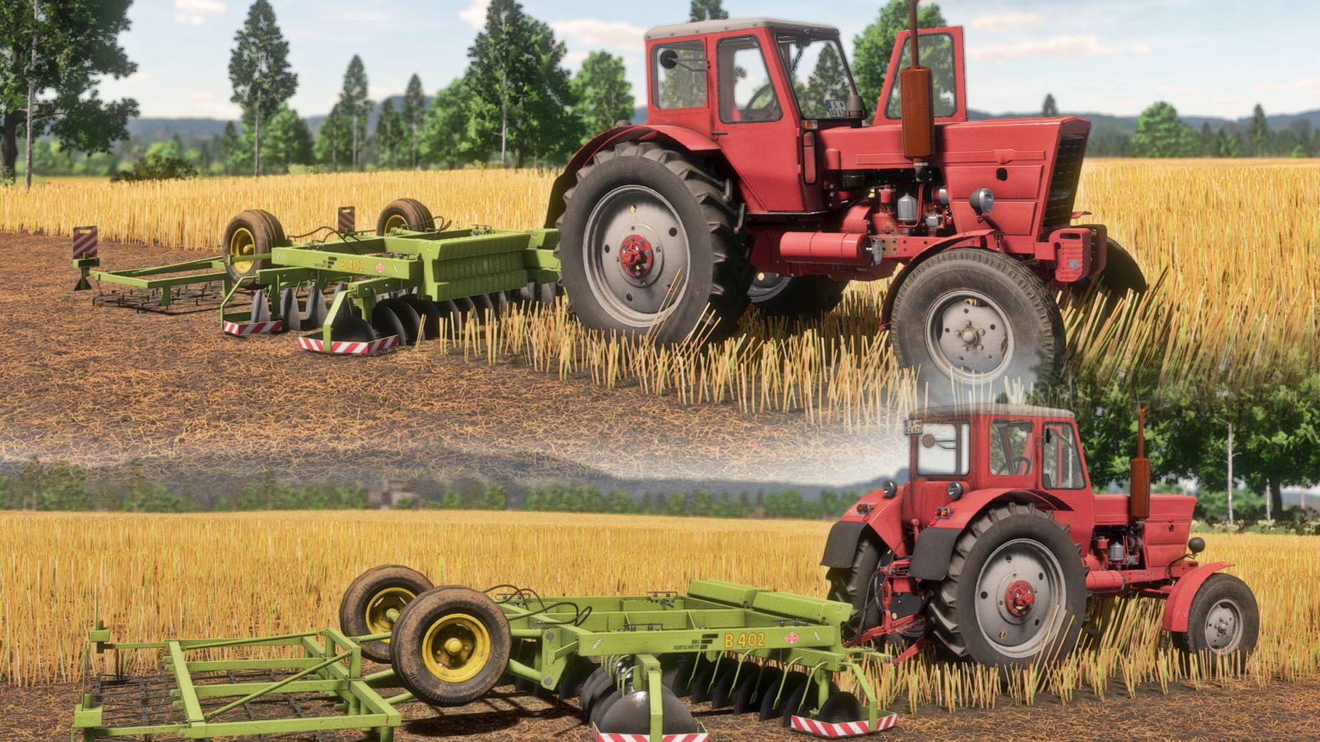 Farming Simulator 22 / Карта Bantikow / Дискование стерни МТЗ-50 + Fortschritt B402 смотреть онлайн