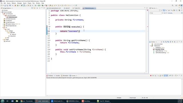 Apache Struts with Eclipse and Tomcat Example смотреть онлайн
