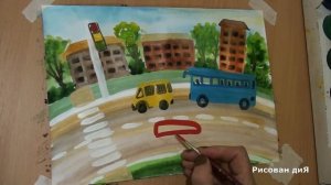 Как нарисовать город поэтапно. Видео урок для начинающих.