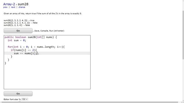 sum28 - Coding Bat Array-2 Java Solution and Tutorial смотреть онлайн