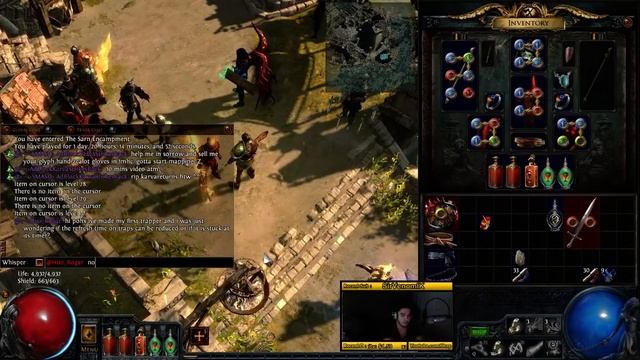 Path of Exile 1MHC Fire Trapper Progress Video #3 ( Position 11 ) Searing Touch Acquired смотреть онлайн
