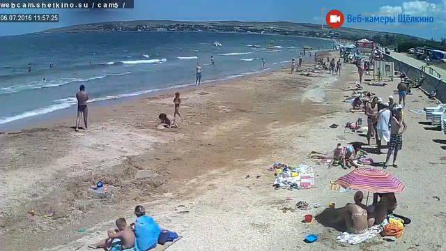 Пляж в Щёлкино, 06.07.2016 - time-lapse с камеры 5 смотреть онлайн
