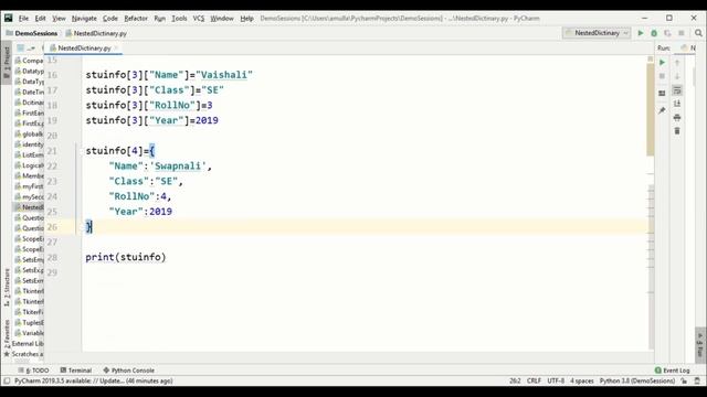 Nested Dictionary in Python смотреть онлайн