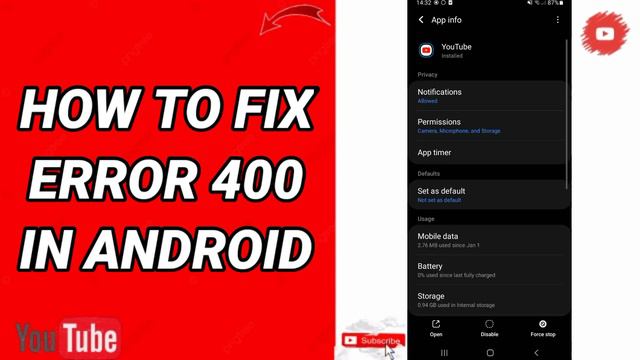How To Fix Error 400 In Android On YouTube App смотреть онлайн