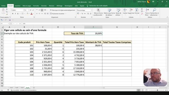 Excel : figer une cellule au sein d'une formule (avec le dollar $) смотреть онлайн