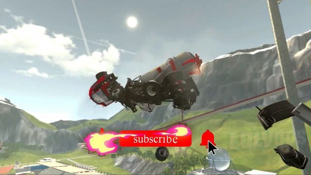 BeamNG Drive - Trucks vs Over 300 Stair Steps Realistic Crash смотреть онлайн