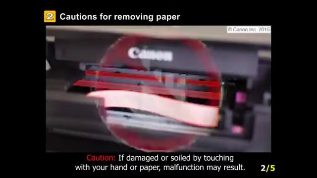 PIXMA MG5721: Removing a jammed paper from inside the printer смотреть онлайн