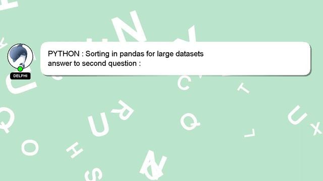 PYTHON : Sorting in pandas for large datasets смотреть онлайн