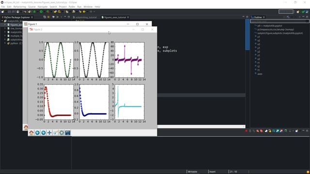 Matplotlib plotting with axes, figures and subplots - Lesson 5 смотреть онлайн