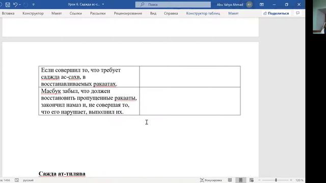 Намаз по ханафитскому мазхабу. Сажда ас-сахв (окончание). Сажда ат-тилява. Салях. 27.08.2020 смотреть онлайн