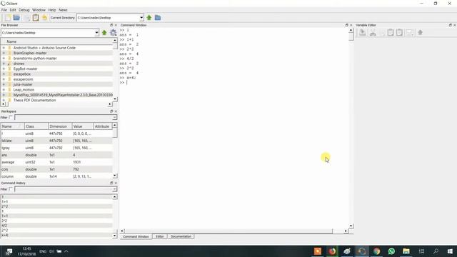 Command window in Octave смотреть онлайн