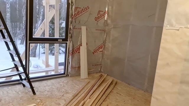 Каркасный дом баня 120 кв. м., Фасад, Окна, Балкон, ЧАСТЬ 2 смотреть онлайн