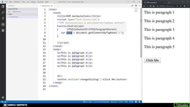 #23 getElementByTagName method in JavaScript 2019 смотреть онлайн