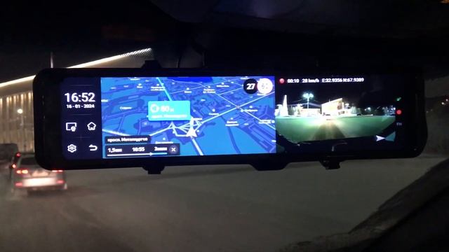 TrendVision AMirror 15 Android UNIVERSE. Работа Яндекс-навигатора.