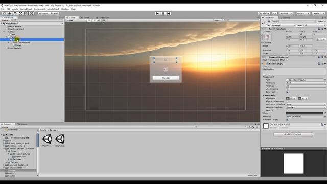 Создание игр / Уроки по Unity 3D / #4 - Создание главного меню, UI - пользовательский интерфейс смотреть онлайн