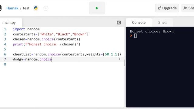 Python Code - Cheating in a -Random Winner- Game смотреть онлайн