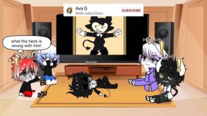Cuphead oc Main 4 react to Bendy and the Devil Swing (Ava G)