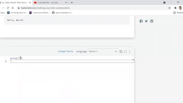 HackerRank - Say Hello, World! With Python смотреть онлайн
