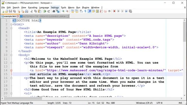 CREATE CLICKABLE HTML LINK (HYPERLINK) IN NOTEPAD++: Tips and Tricks смотреть онлайн