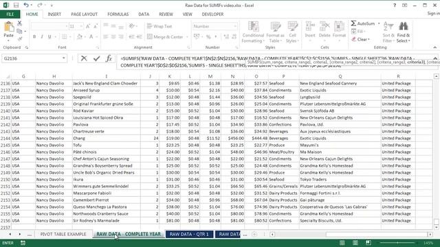 Microsoft Excel 2013 - Introducing the SUMIFS function смотреть онлайн