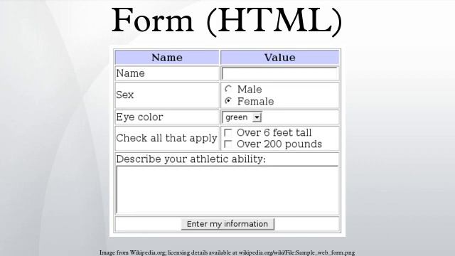 Form (HTML) смотреть онлайн