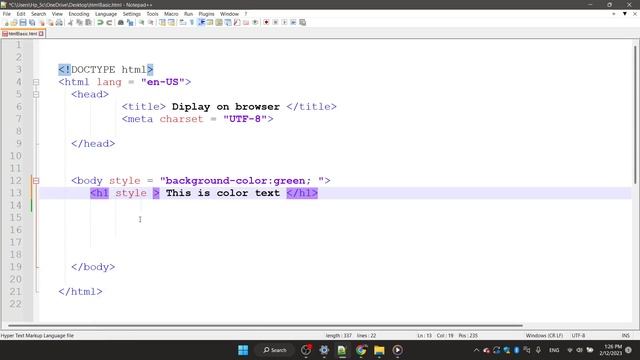 Html background color change [8] Text color change | Style Attribute смотреть онлайн