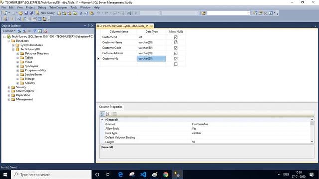 How To Create a SQL Table Using SSMS SQL Server management Studio in SQL Server смотреть онлайн