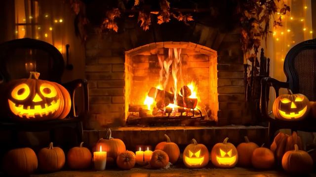 Halloween Ambience Fireplace 🔥 With Spooky Halloween Novelty Music 🎃 Halloween Background Music 202 смотреть онлайн