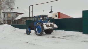 Чистка снега на тракторе МТЗ-50. Итоги выполненных работ. Работа  трактора.