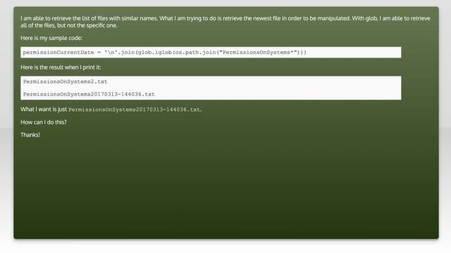 Python glob -- get newest file from list смотреть онлайн