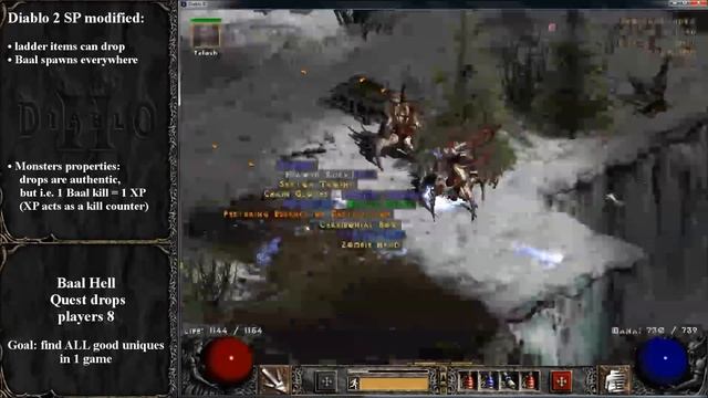 Diablo 2 - 3000 Baal Hell quest drops w 1400% mf - HD смотреть онлайн