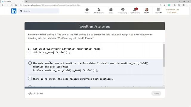 LinkedIn - WordPress Assessment - 2021 - Passed смотреть онлайн